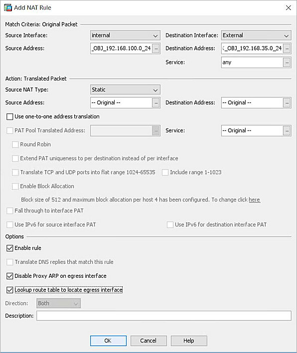 Screenshot of the Add NAT Rule